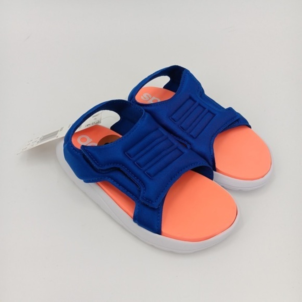 New Adidas Boy's Comfort Sandal Slide, Blue, 8K M US Infant